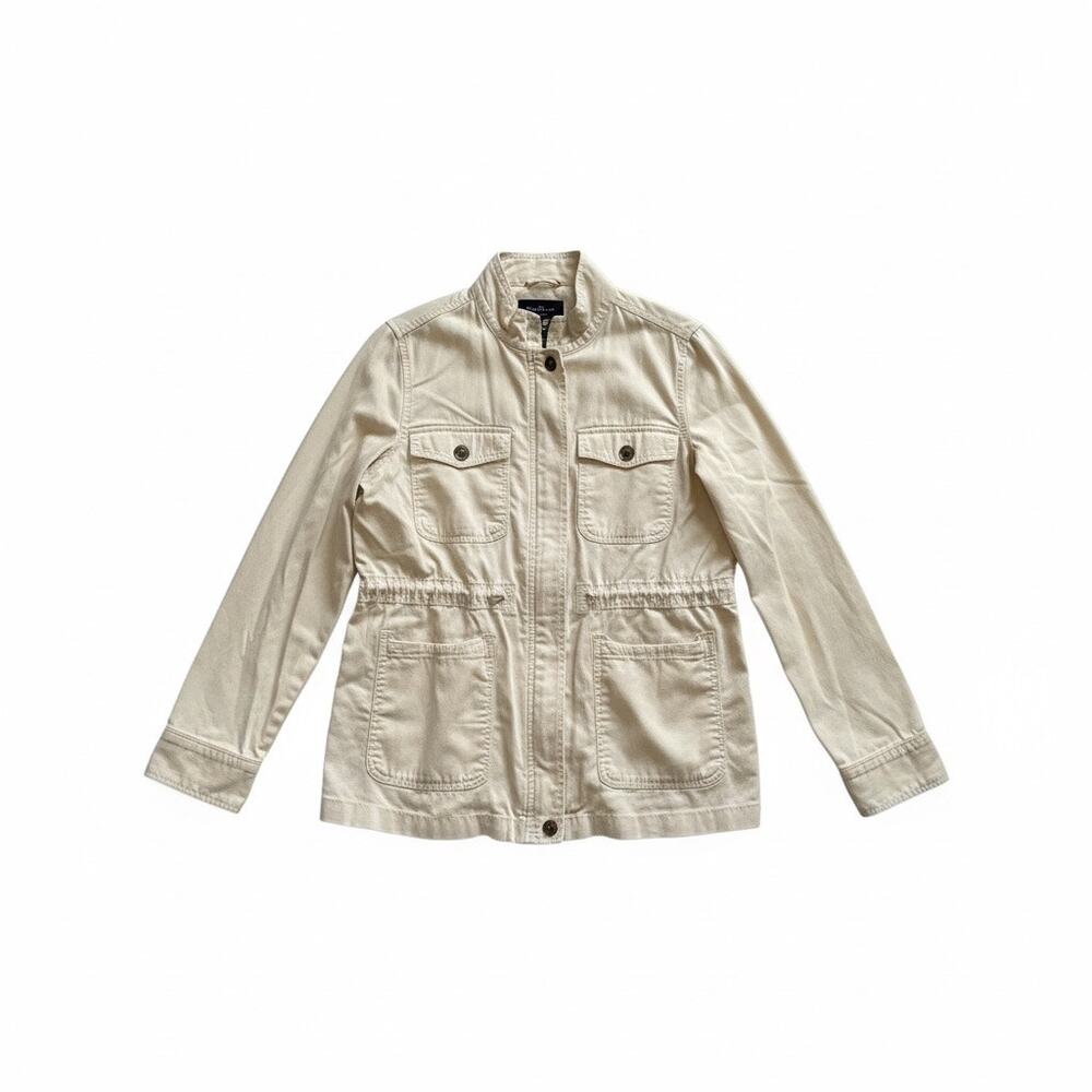 Sonoma Juniors Utility Jacket Cream Zip Front Size Large